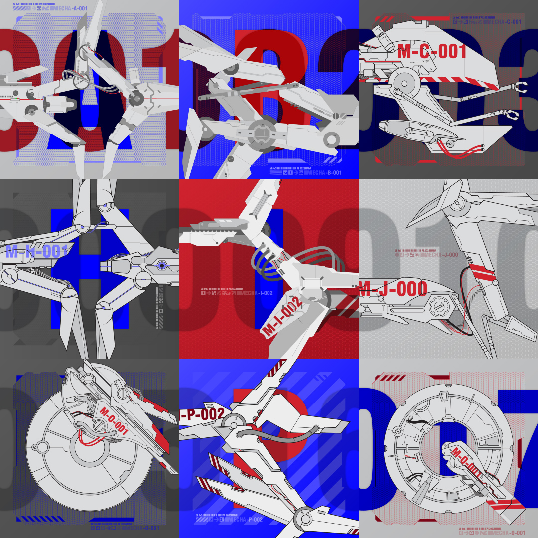 Mecha graffiti alphabet